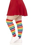 Stockings, colorful stripes, plus size